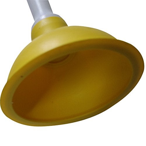 NewFerU Drain Plunger, Small Hand Force Plumber Helper, Little 4 inch Cup Clog Remover, Tiny Rubber Unclogger in 9" Short Handle for Kitchen Sink, Bathroom Toilet, Shower Bath Tub (Yellow) - Image 4