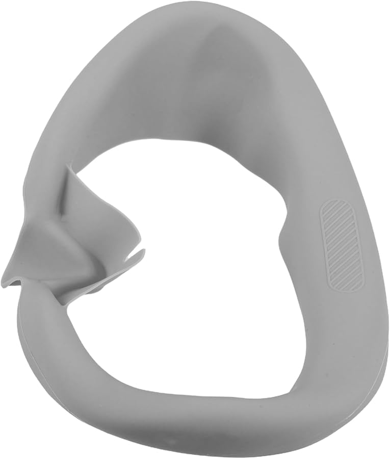 قناع العرق لسماعة الواقع الافتراضي من السيليكون الرمادي، غطاء وجه قابل للاستبدال والتنفس للتمارين الرياضية - Image 1