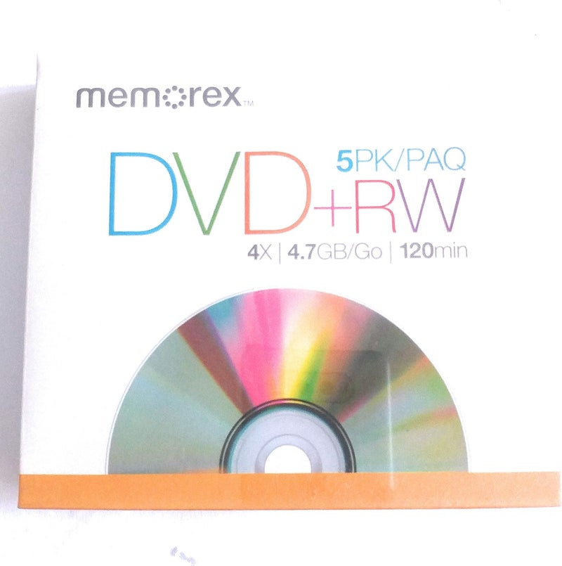 DVD+RW Discs, 4.7GB, 5/Pack