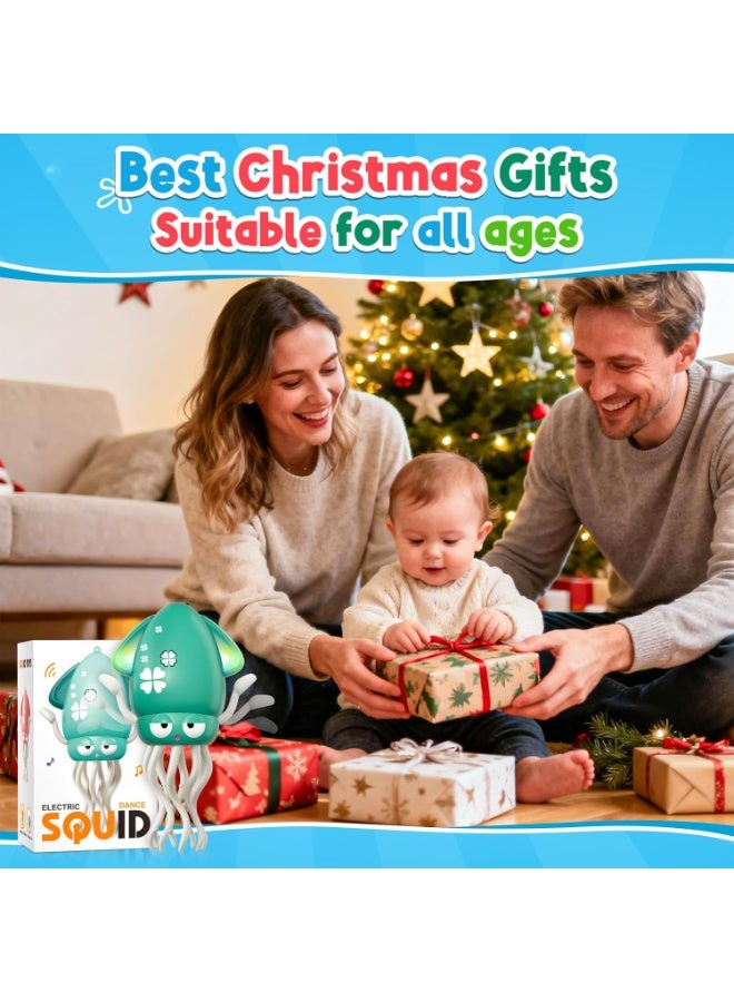 إلترازون Dancing Squid Baby Toy with Lights & Music, Electric Crawling Octopus for Tummy Time, Rechargeable Interactive Baby Toy for Kids Ages 3–6, Fun Learning Dance Toy for Boys & Girls – Green - Image 2