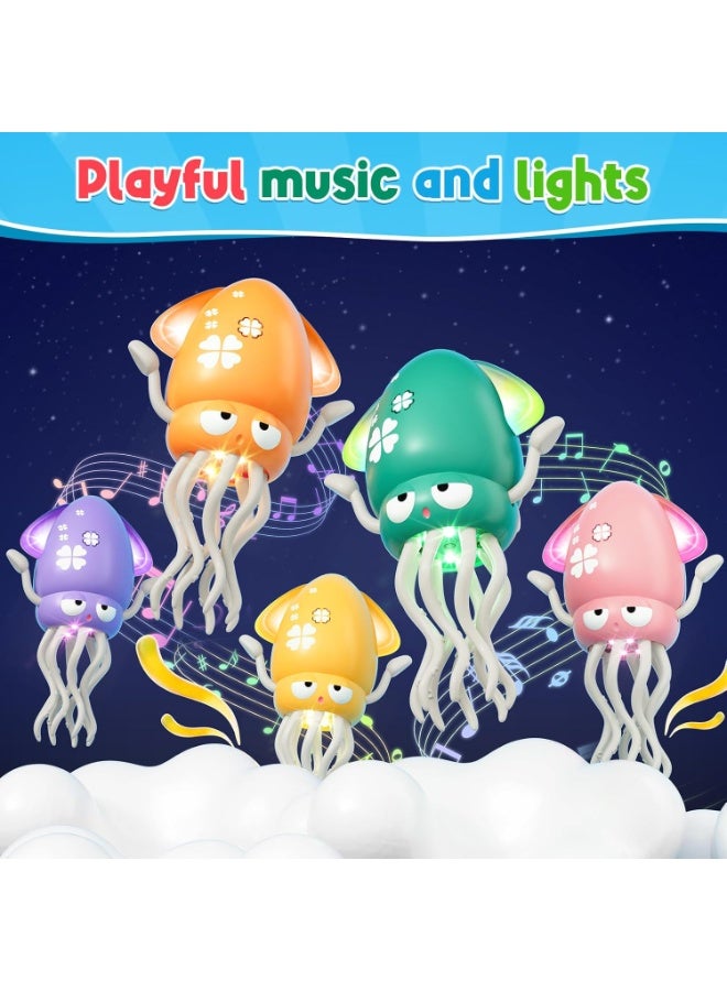 إلترازون Dancing Squid Baby Toy with Lights & Music, Electric Crawling Octopus for Tummy Time, Rechargeable Interactive Baby Toy for Kids Ages 3–6, Fun Learning Dance Toy for Boys & Girls – Green - Image 4