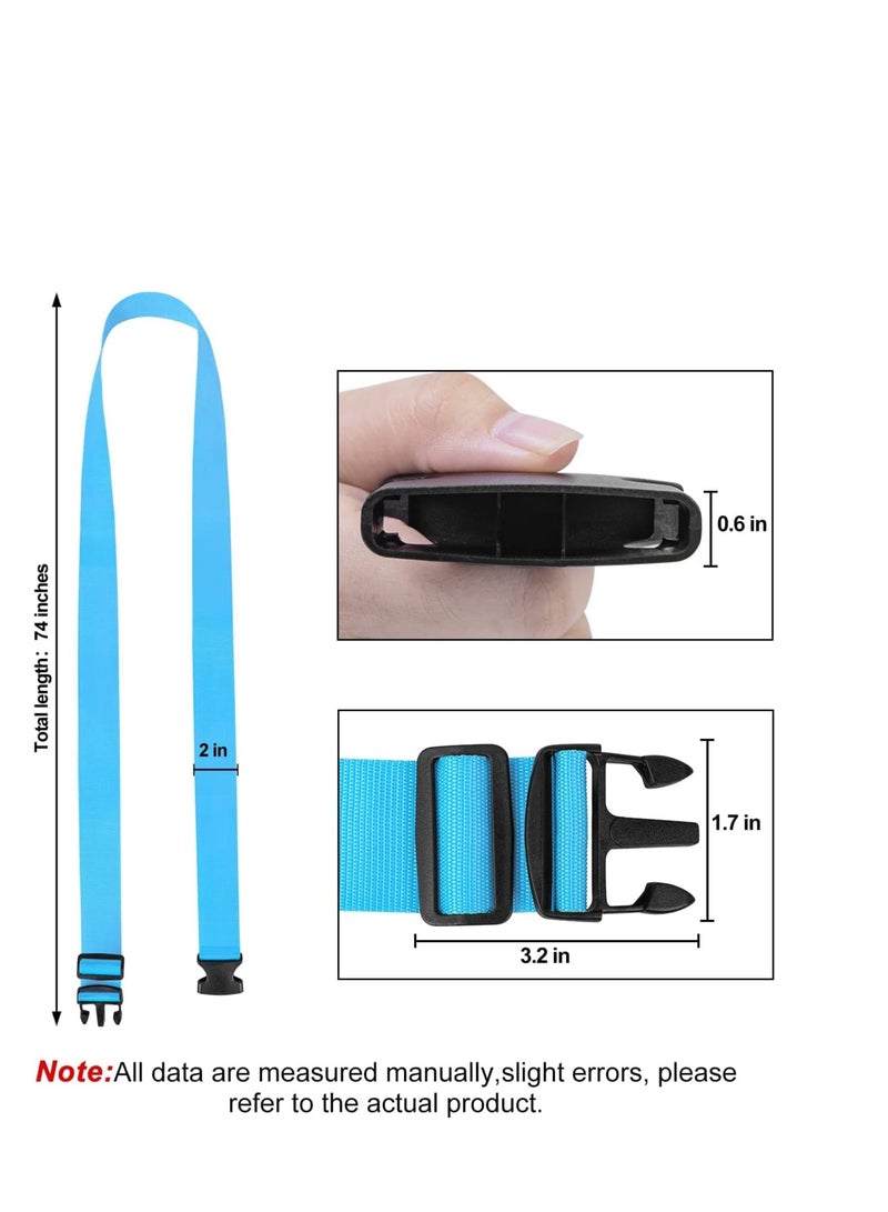 SOLARAE Luggage Straps Suitcase Belts Wide Adjustable Packing Straps Travel Accessories, Suitcase Belts, Packing Straps Travel Belts Accessories for Business Traveling Packing, 2 PCS 74 x 2 Inch Blue - Image 3