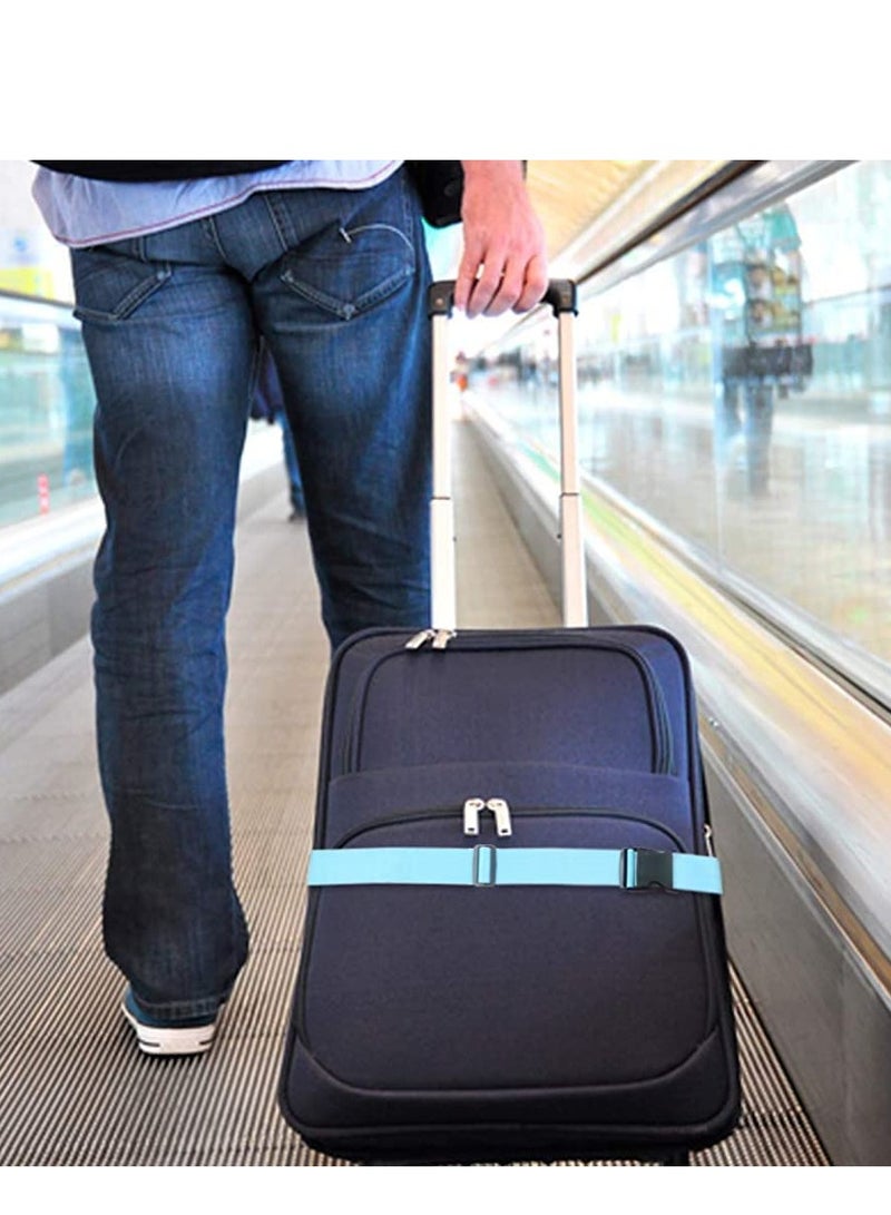 SOLARAE Luggage Straps Suitcase Belts Wide Adjustable Packing Straps Travel Accessories, Suitcase Belts, Packing Straps Travel Belts Accessories for Business Traveling Packing, 2 PCS 74 x 2 Inch Blue - Image 2