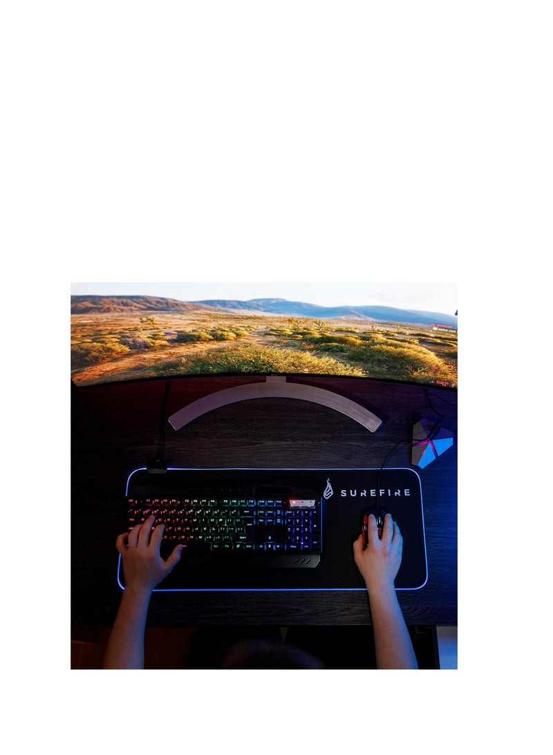 Surefire Silent Flight RGB-680 gaming mouse pad I 680mmx280mmx3 mm I RGB mouse-pad I water-repellent & non-slip I microtextured fabric surface I gaming accessories I gaming pad I Verbatim - Image 3