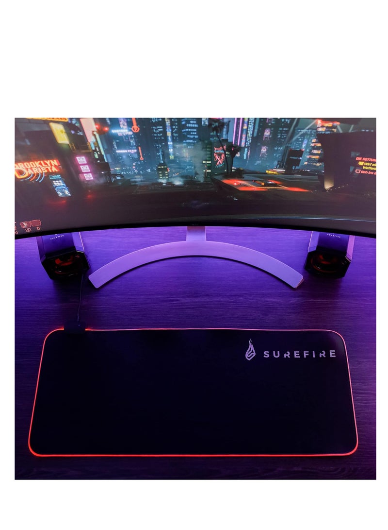 Surefire Silent Flight RGB-680 gaming mouse pad I 680mmx280mmx3 mm I RGB mouse-pad I water-repellent & non-slip I microtextured fabric surface I gaming accessories I gaming pad I Verbatim - Image 5