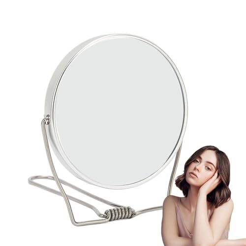 Betued Double Sided Vanity Mirror 360 Rotatable Makeup Mirror with Aluminum Frame and Stainless Steel Bracket - Image 1