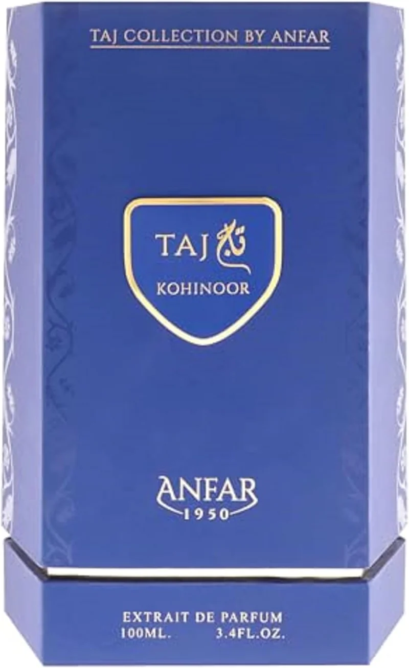Anfar  Anfar Taj Collection Kohinoor Extrait de Parfum 100ml – Long Lasting Men’s Citrus Spicy Perfume with Pear, Ginger & Bergamot  | Best Price UAE