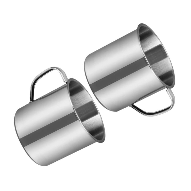 2 Pack Stainless Steel Water Mugs for Kids Camping Portable Toddler Cups - Image 2