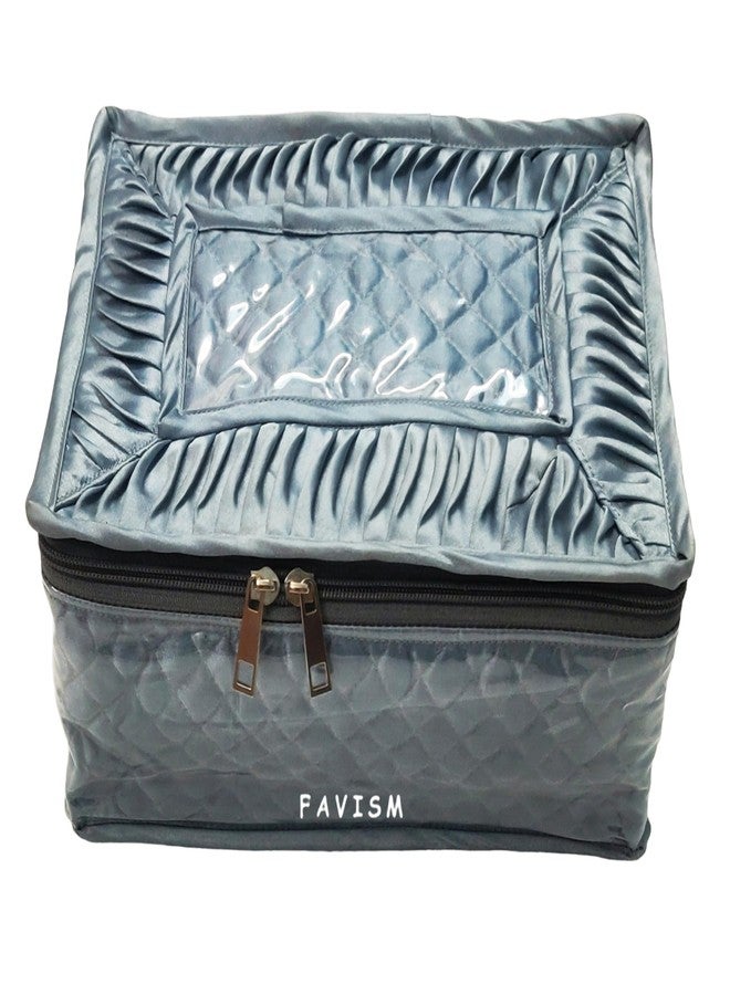 FAVISM 12-Flaps Bridal Jewellery Organizer Kit | Necklace Pouch | Bangle Storage Kit | Earring Storage Kit | Bridal Necklace Organizer | Jewellery Storage Bag | Multipurpose Jewellery Pouch, Grey - Image 4