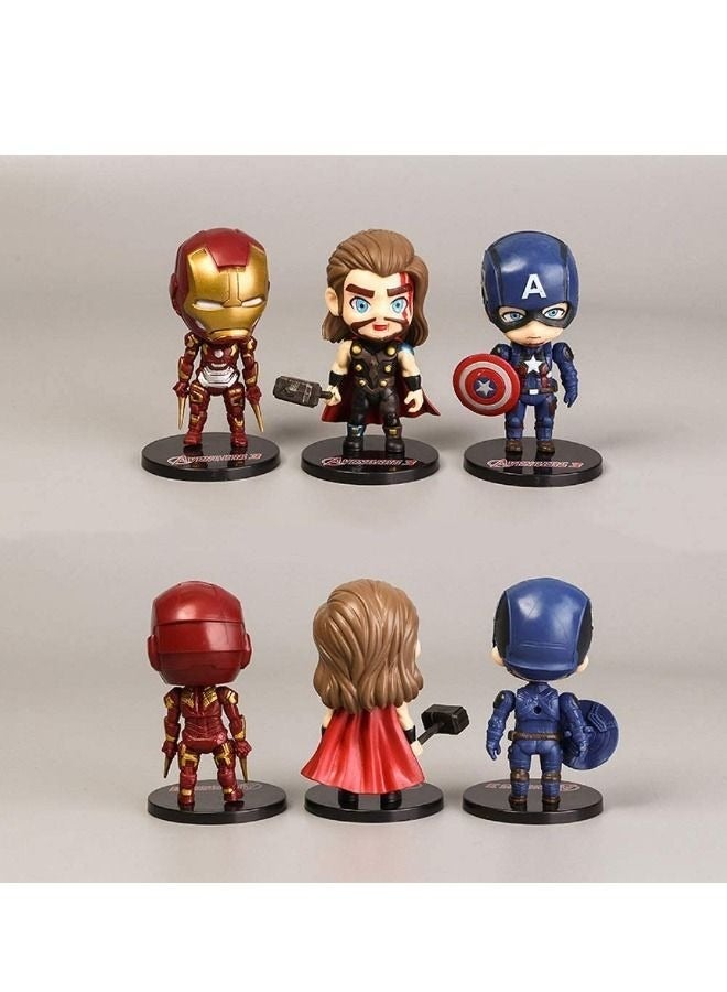 Marvel Comics 6-Piece Superhero Action Figures Sets, Marvel Hero Series Small Figurines Toys, Collectible Ornaments for Birthday Holiday Party Favors Supplies, Cake Cupcake Toppers, Car, Micro Landscape - Image 5