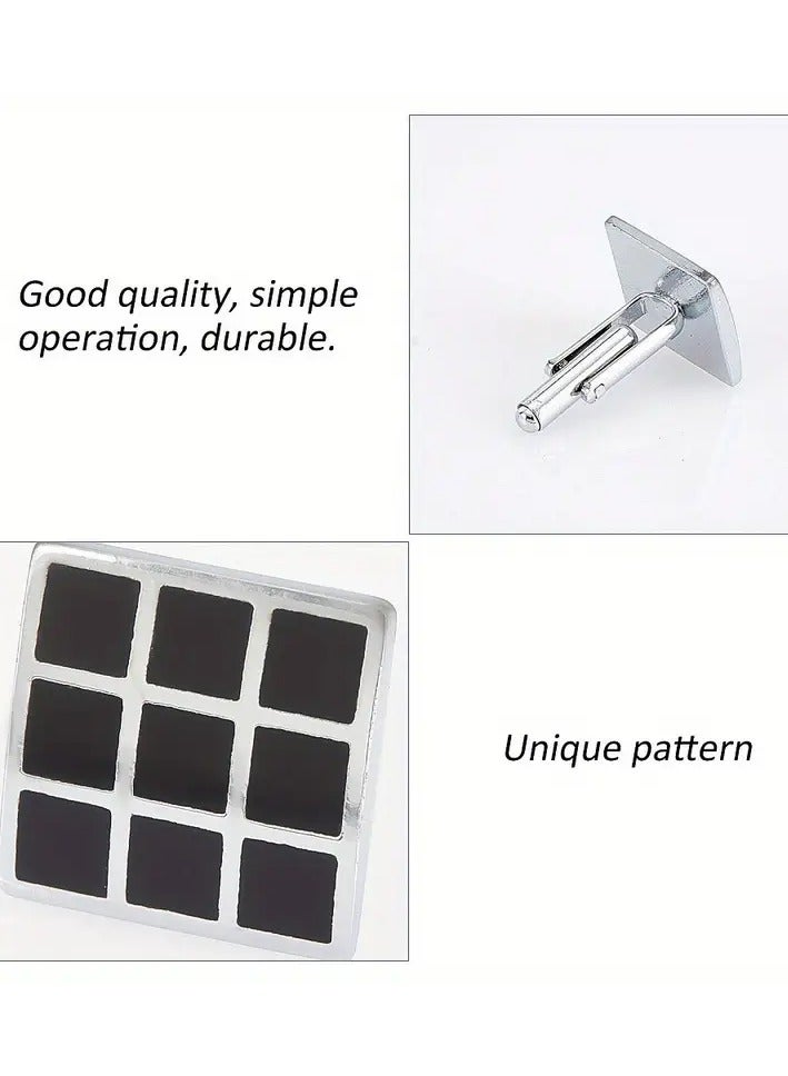 Home Clearance Sale 1Box 4pcs Brass Cufflinks Cufflink Finding Cabochon Settings for Apparel Accessories Square Platinum 25mm - Image 3