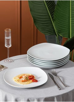 Dove 6-Piece Porcelain Flat Dinner Plates 10.5 Inch White 