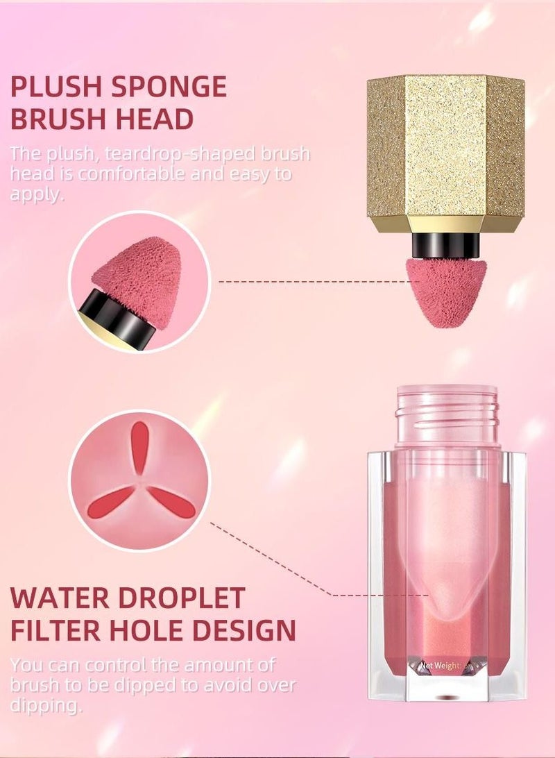 QiBest Star Diamond Liquid Face Blusher with Cushion Applicator Soft Cream Blush Makeup Silky Liquid Blusher Stick Long lasting Creamy for Blush Makeup  - Image 5
