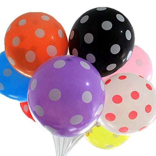 PeStary Colorful Party Balloons 100pcs 12inch Assorted Polka Dot Balloons 10 Colors Latex Birthday Party Balloon Rainbow Fun Decoration - Image 5