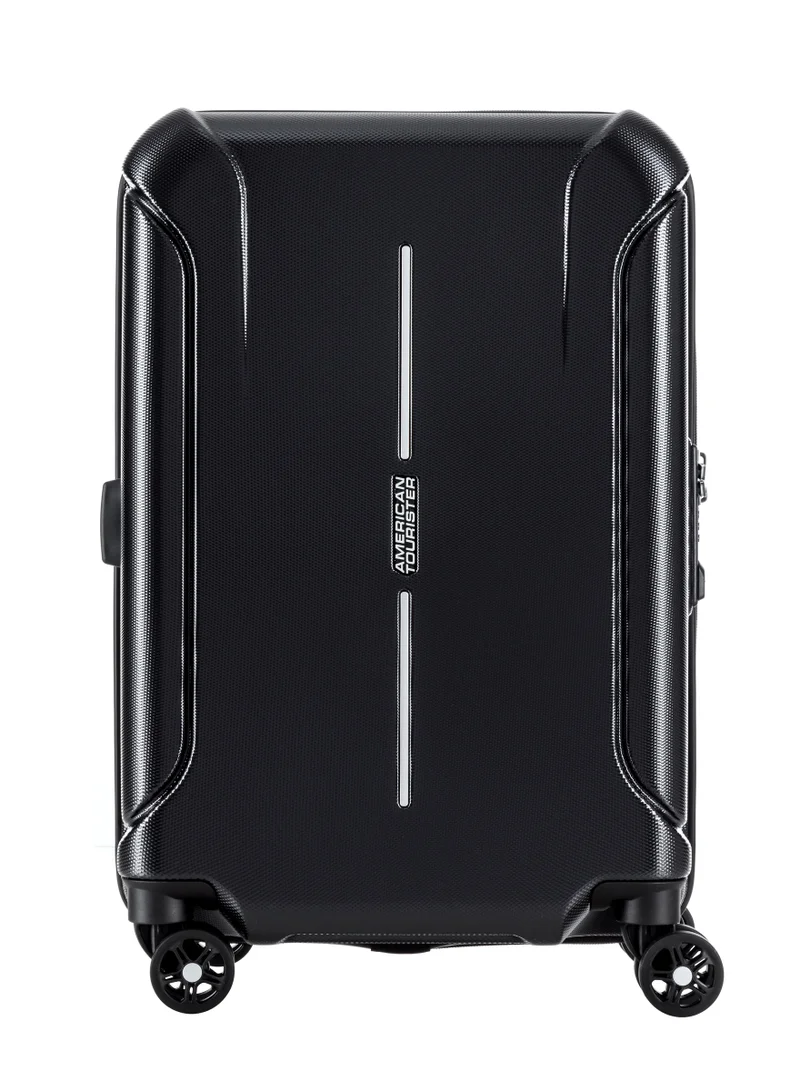 AMERICAN TOURISTER Technum Suitcase, Check-In Size 86 cm / 33 inch, 4 Spinner Wheels, Hard Top, Polycarbonate, Diamond Black|DuoSaf™ Security Zipper|Dual Tube Pull Handle|Expandable|TSA Lock - 3 Years International Warranty