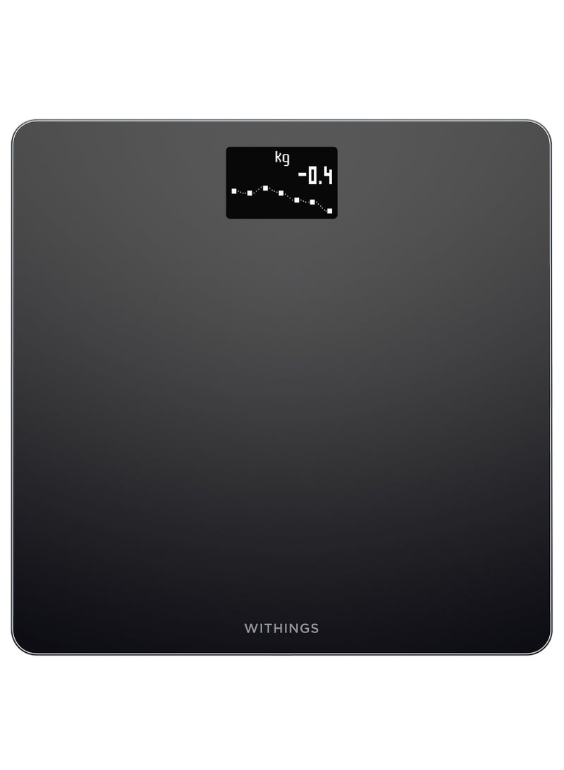 ويذينجز ميزان الجسم الرقمي الذكي لوزن الجسم ومؤشر كتلة الجسم واي فاي مع تطبيق الهاتف الذكي، WBS06-أسود - Image 1