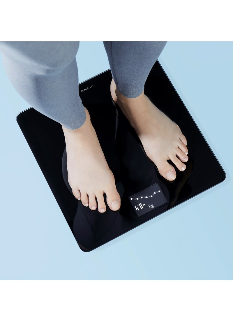 ويذينجز ميزان الجسم الرقمي الذكي لوزن الجسم ومؤشر كتلة الجسم واي فاي مع تطبيق الهاتف الذكي، WBS06-أسود - Image 4