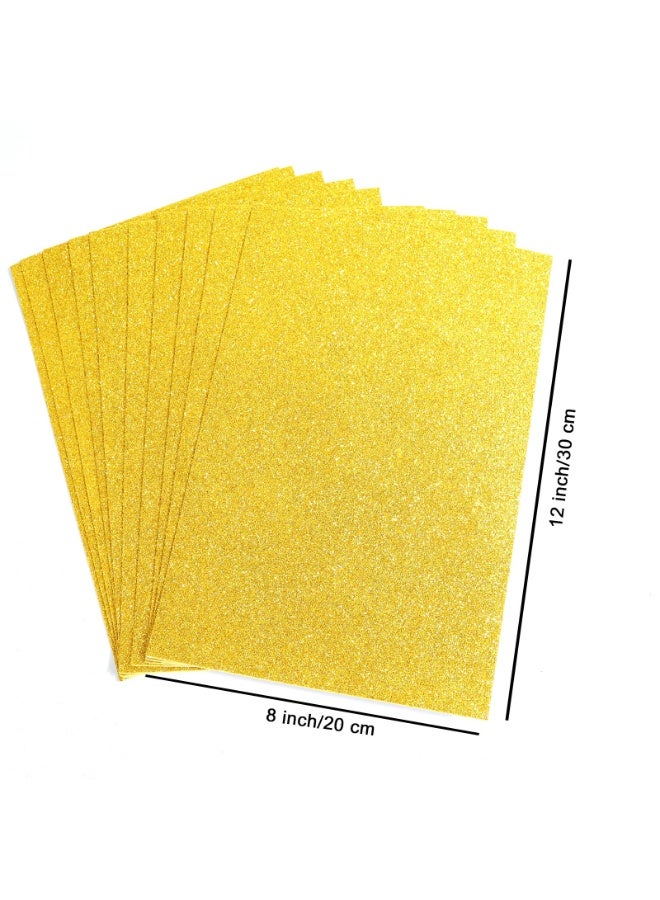Generic 10 gold A4 size self-adhesive glitter card paper, sponge paper, DIY handmade creative gift making 20 * 30cm  - Image 5