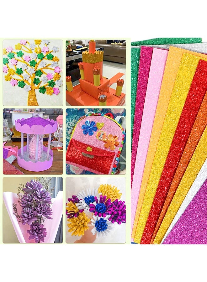 Generic 10 gold A4 size self-adhesive glitter card paper, sponge paper, DIY handmade creative gift making 20 * 30cm  - Image 3