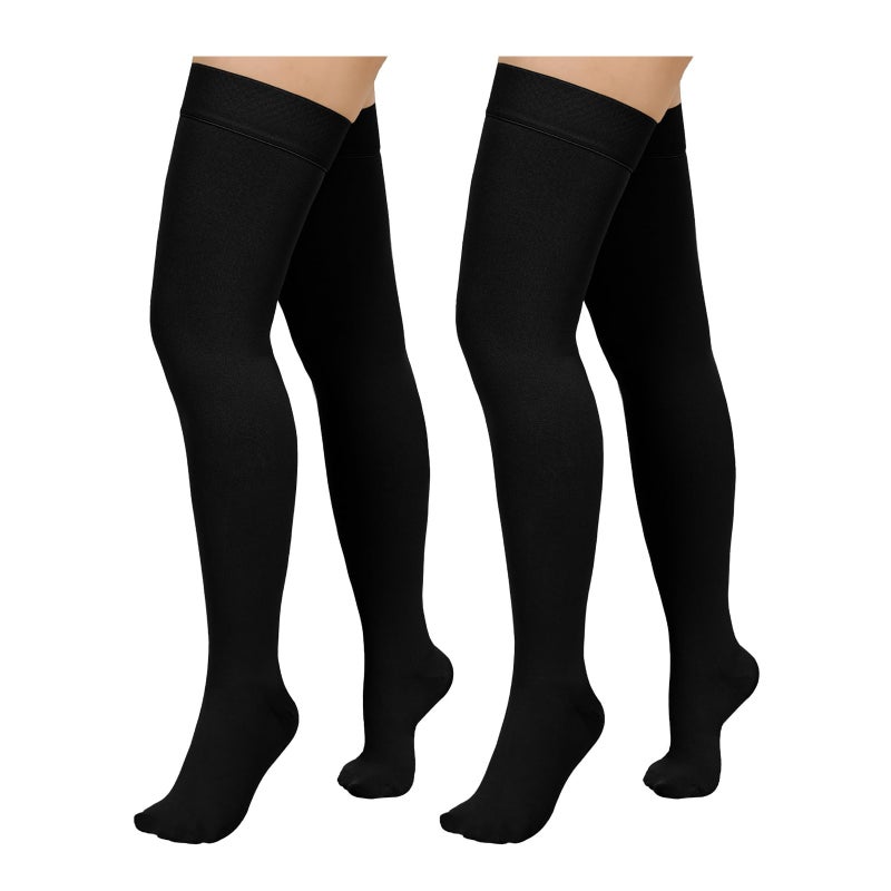 Medical grade venous compression compression socks  black  2PC  L - Image 1