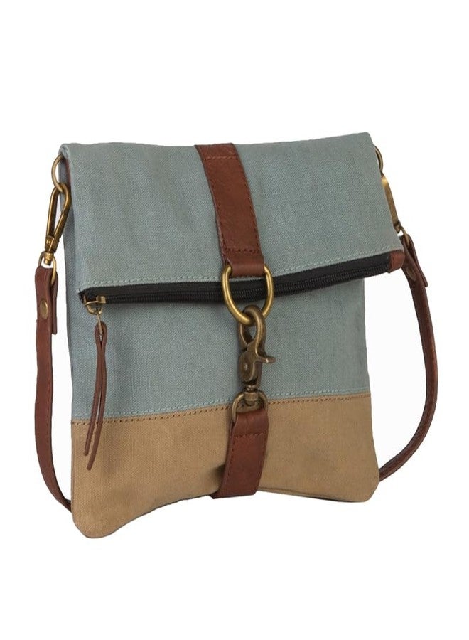 Mona B Canvas Small Sling Crossbody Bag with Stylish Design for Women - Sky Blue - Image 5