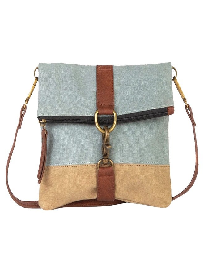 Mona B Canvas Small Sling Crossbody Bag with Stylish Design for Women - Sky Blue - Image 1