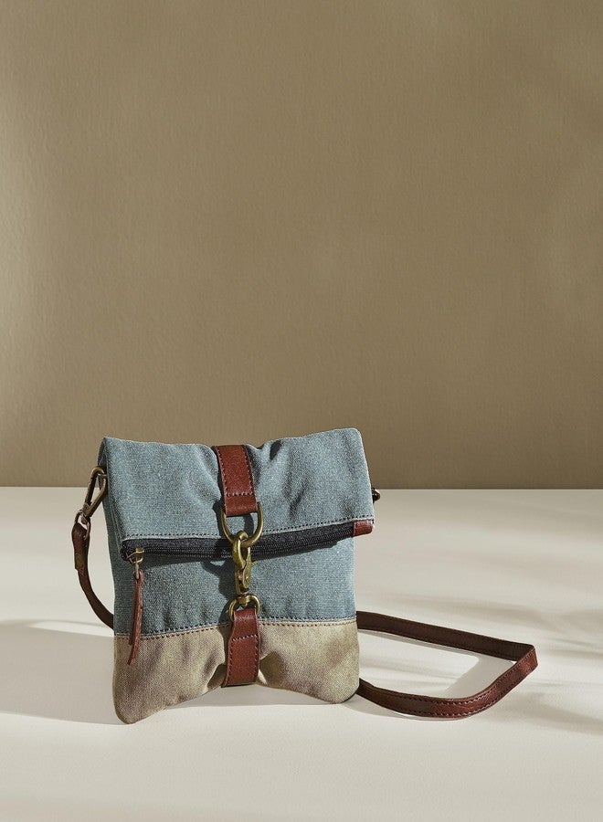 Mona B Canvas Small Sling Crossbody Bag with Stylish Design for Women - Sky Blue - Image 2