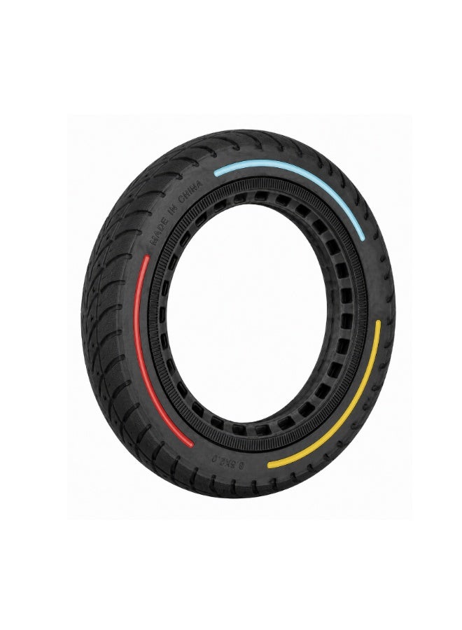 FUKUKAWA إطار صلب بتصميم خلية النحل مع خطوط ملونة مقاس 8.5 بوصة لسكوتر شاومي M365 وM365 Pro وPro 2 وScooter 3، إطار مطاطي بديل مقاوم للانزلاق والتآكل، مناسب للعجلة الأمامية والخلفية - Image 4