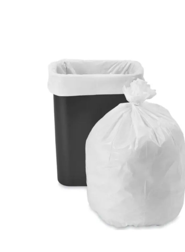 VINSTAR 40 Microns(300 pcs 8kg 60x54 cms) White Heavy Duty Bin Liner Disposable Biodegradable Plastic Garbage Bags - Image 1