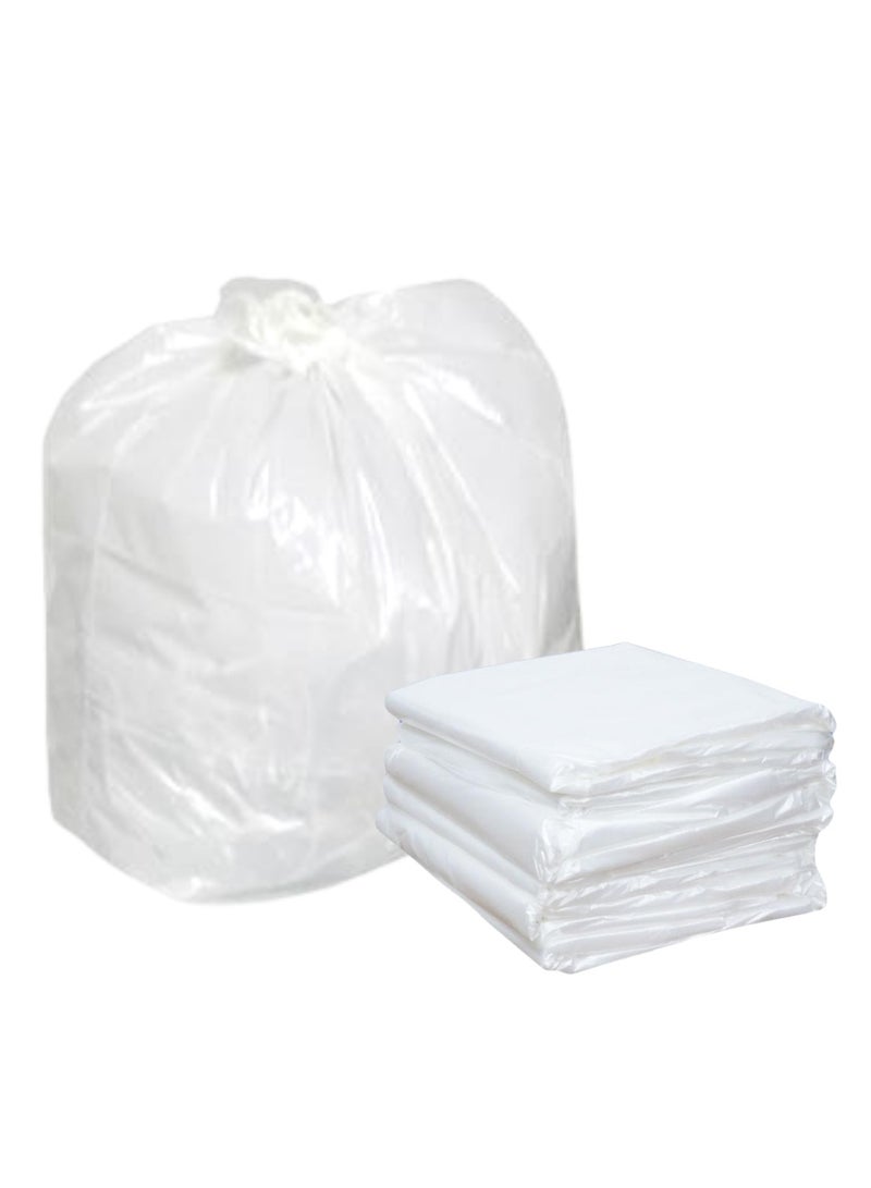 VINSTAR 40 Microns(300 pcs 8kg 60x54 cms) White Heavy Duty Bin Liner Disposable Biodegradable Plastic Garbage Bags - Image 2