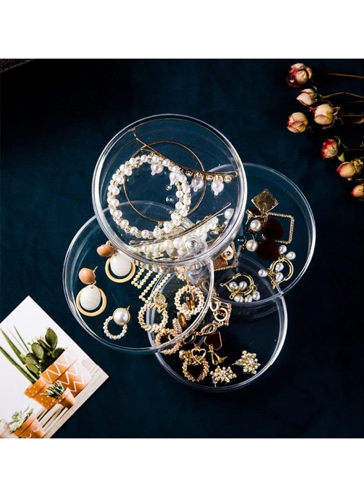Clear Acrylic Jewelry make up tools Box 360 Degree Rotatable ,Earrings Necklace Rings Organizer storage - Image 3