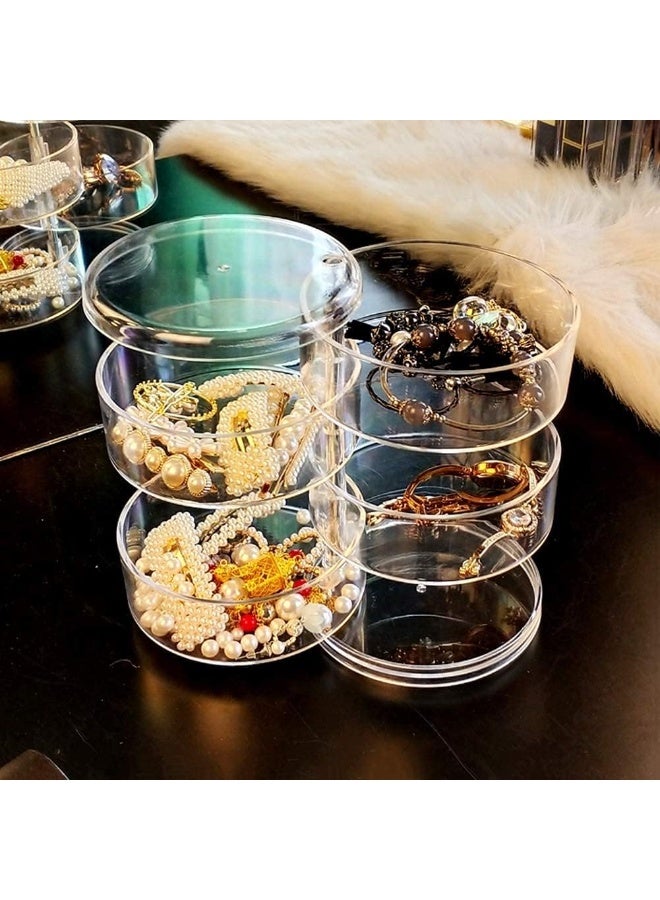 Clear Acrylic Jewelry make up tools Box 360 Degree Rotatable ,Earrings Necklace Rings Organizer storage - Image 5