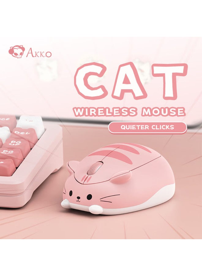 Akko Cat Bluetooth Wireless Mouse Portable Cute Female High-value Three-mode Mouse Laptop Silent Office 2.4g Dual-mode Battery Mouse