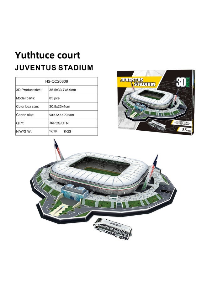 Educational Assembly Football Field Model Barca Real Madrid World Cup Diy 3d Puzzle Toy Handmade Gift-Color:Juventus - Image 1