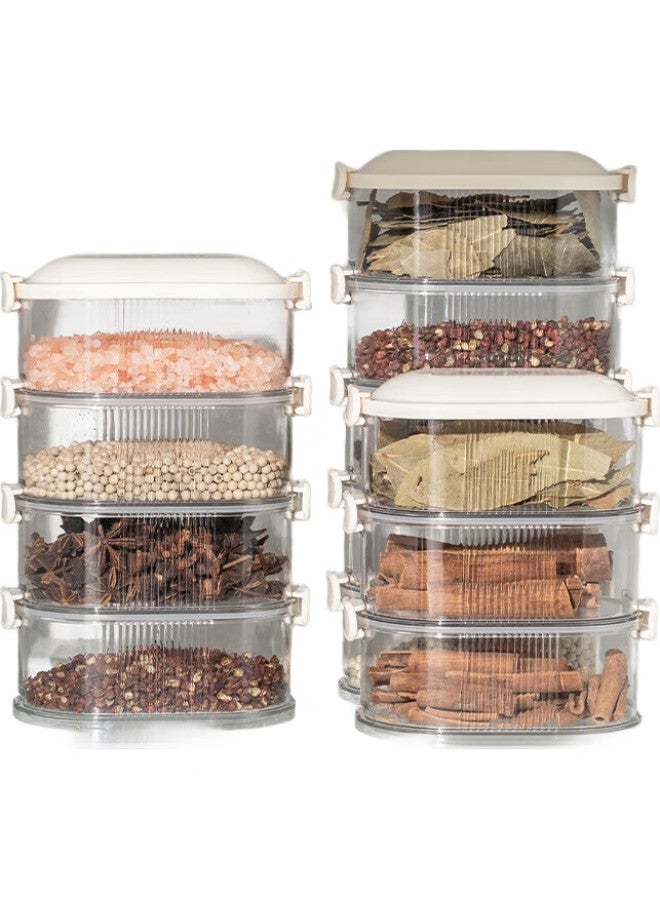 Caizhi Spice Storage Box, Dried Chili Pepper Seasoning Container, Sichuan Pepper, Star Anise, Cinnamon, Individual Compartment Box, Sealed Container, 5 Layers, Cz6892 - Image 1