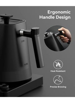 Super ZYouth Electric Gooseneck Coffee Kettle 1000ML, Smart Display Control Temperature Kettle, 1200 Power Rapid Heating Pour Over Kettle for Tea Coffee Brewing, Insulation Stainless Steel inner and Bottom, Black  - Image 2