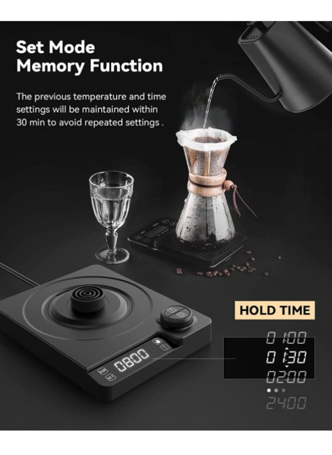 Super ZYouth Electric Gooseneck Coffee Kettle 1000ML, Smart Display Control Temperature Kettle, 1200 Power Rapid Heating Pour Over Kettle for Tea Coffee Brewing, Insulation Stainless Steel inner and Bottom, Black  - Image 3