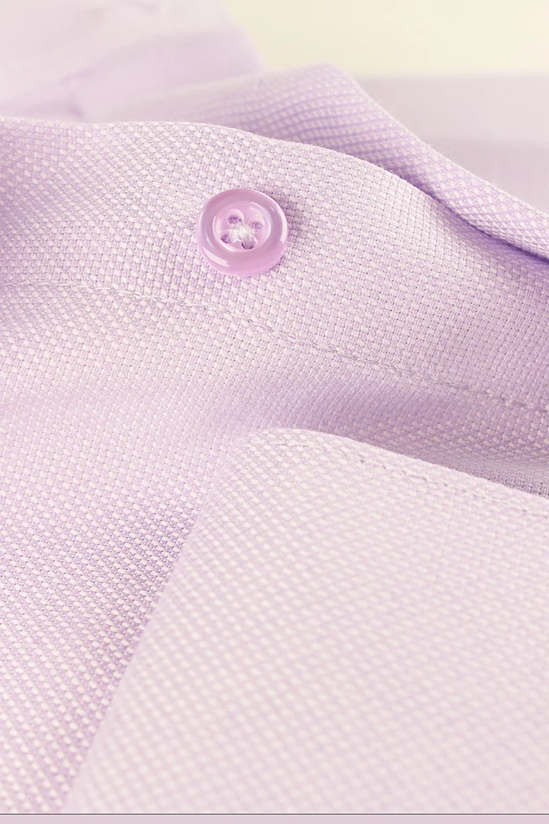 Varetta Men's Lilac Color Oxfort Straight Long Sleeve Classic Cut Single Pocket Shirt