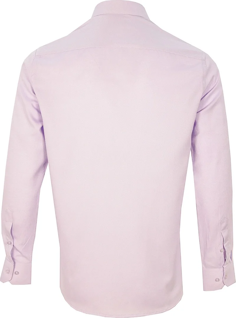 Varetta Men's Lilac Color Oxfort Straight Long Sleeve Classic Cut Single Pocket Shirt