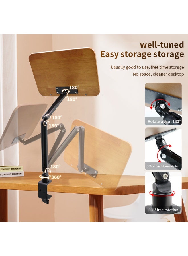 XiuWoo Book Stand with Clamp, Book Holder for Reading Hands Free, Aluminum Alloy and Bamboo Material Build, Table Side Design, Suitable for Readers, Students and Childre - Image 3