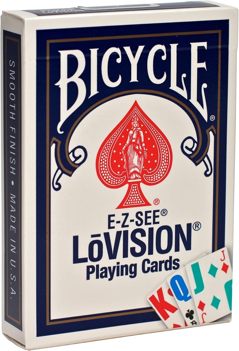 Bicycle E-Z See/Lo-Vision Playing Card Deck for Visually Impaired