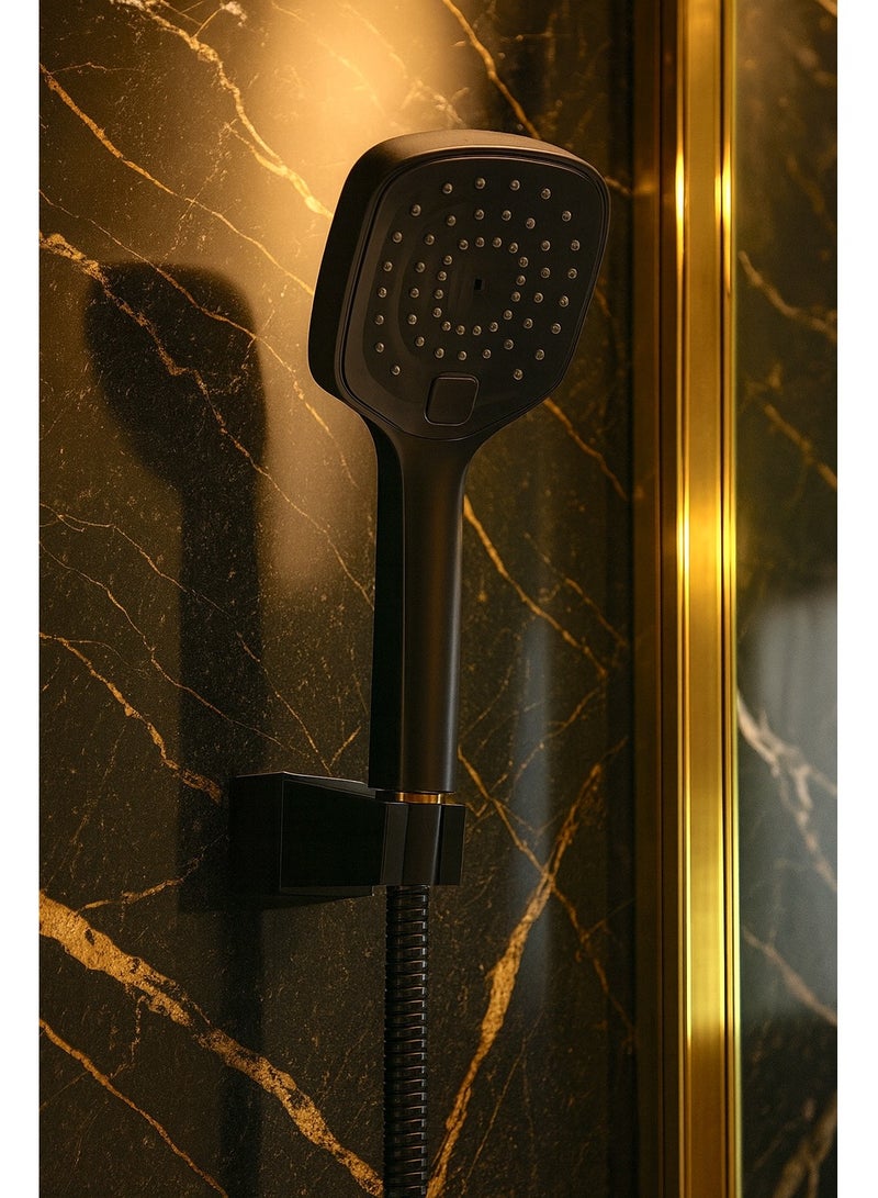 HESANIT Infinity Bathroom Hand Shower With Pipe 150cm And Fittings - Matte Black 7002HS MB - Image 2