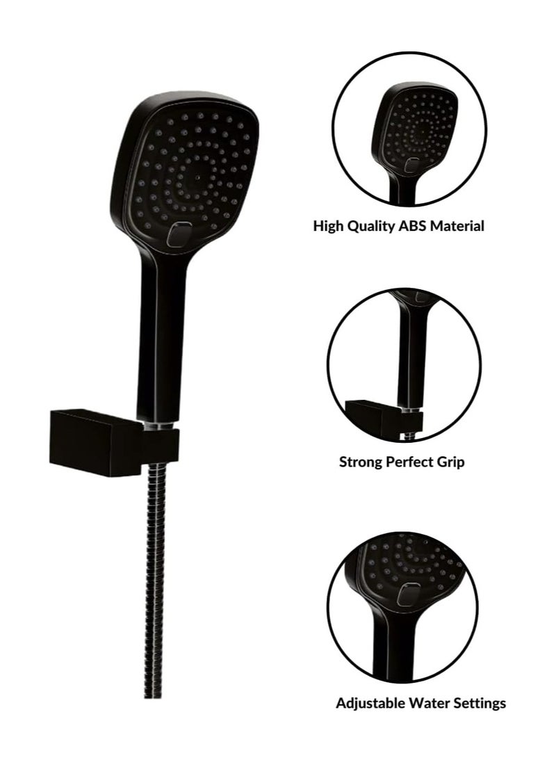 HESANIT HESANIT Infinity Bathroom Hand Shower With Pipe 150cm And Fittings - Matte Black 7002HS MB  - Image 3