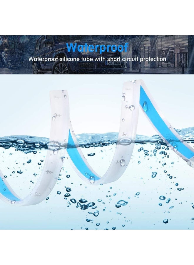 قطعتان 2 لمبة سيارة DRL ضوء النهار LED شريط مرن مصابيح أمامية تلقائية إشارة انعطاف بيضاء ضوء فرامل أصفر إضاءة متدفقة مقاوم للماء 12 فولت 60 سم - Image 3