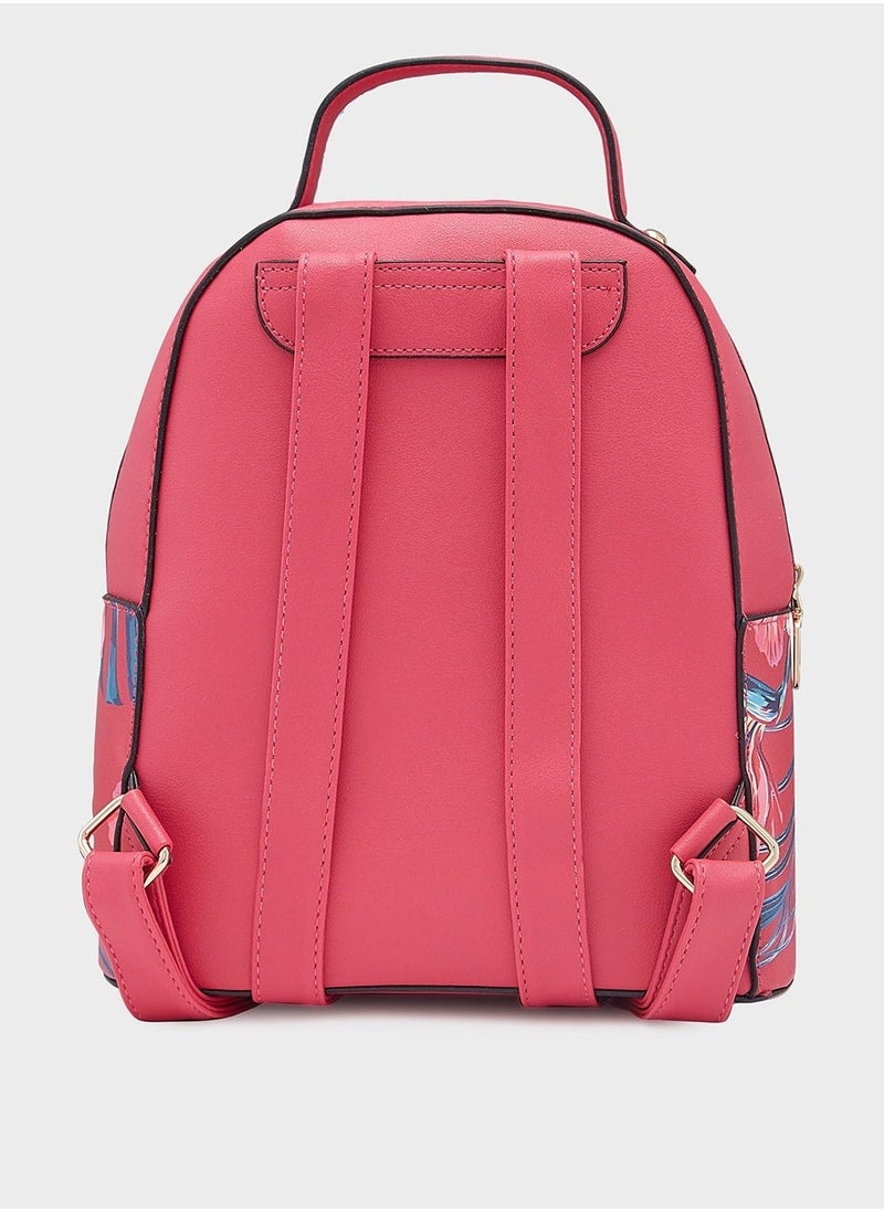 Caprese RENEE FASHION BACKPACK MEDIUM PINK | WOMEN'S STYLISH BACKPACK | THE KIARA COLLECTION - Image 2