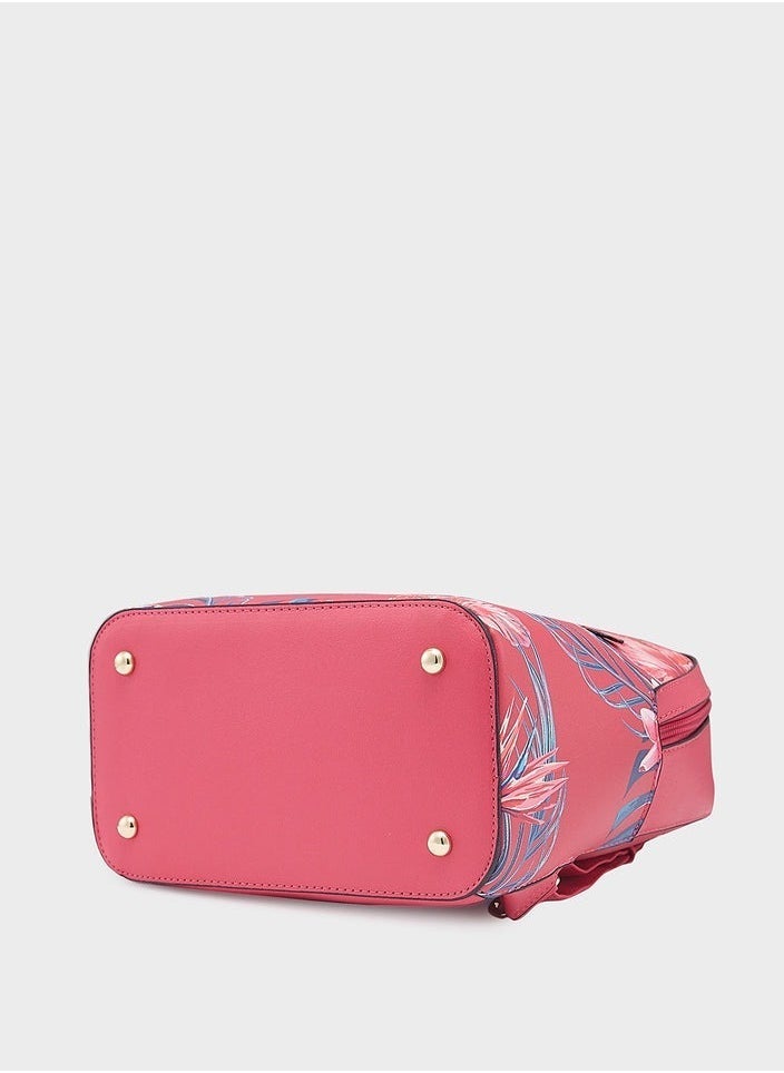 Caprese RENEE FASHION BACKPACK MEDIUM PINK | WOMEN'S STYLISH BACKPACK | THE KIARA COLLECTION - Image 3