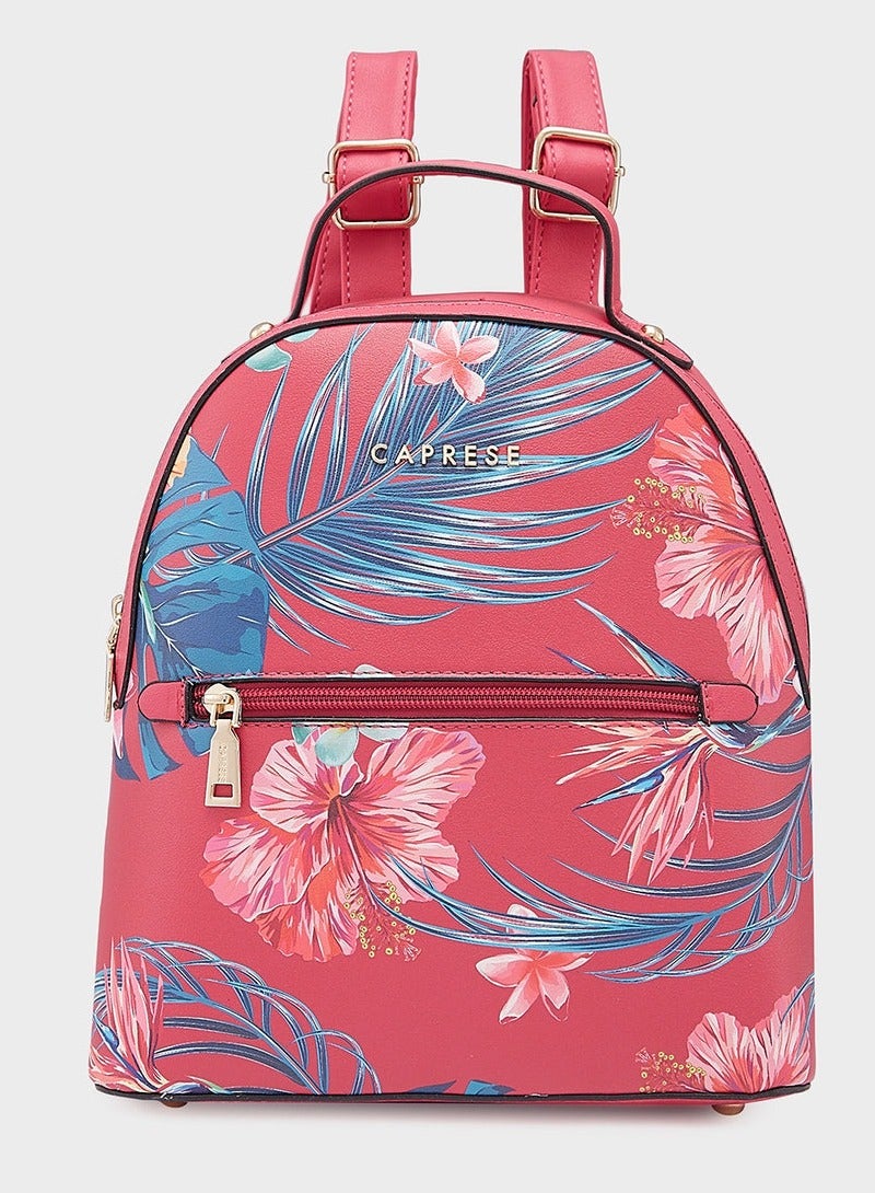 Caprese RENEE FASHION BACKPACK MEDIUM PINK | WOMEN'S STYLISH BACKPACK | THE KIARA COLLECTION - Image 1