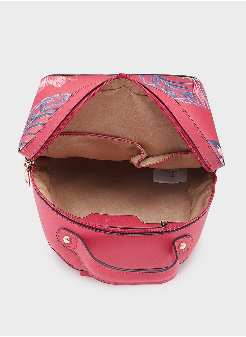 Caprese RENEE FASHION BACKPACK MEDIUM PINK | WOMEN'S STYLISH BACKPACK | THE KIARA COLLECTION - Image 5
