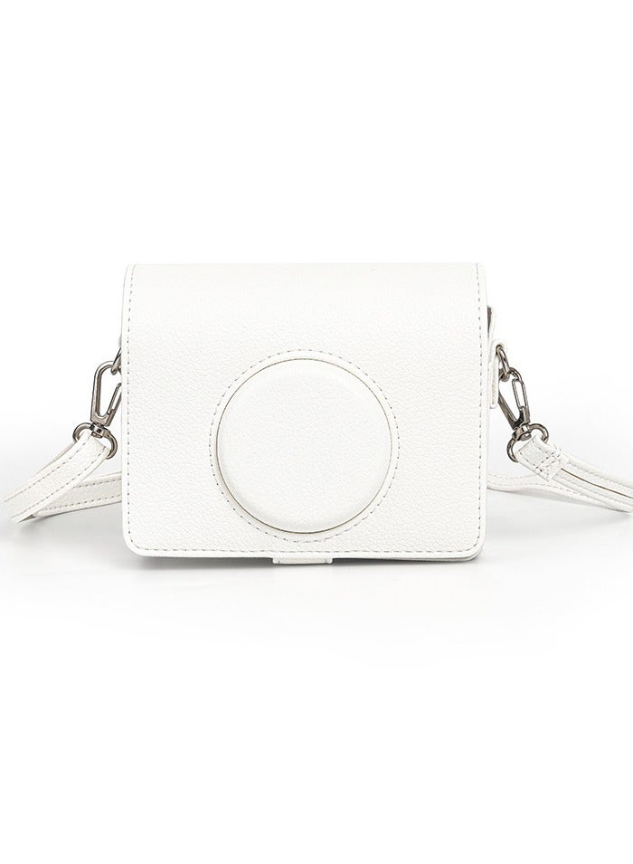 CAIUL Retro PU Leather Camera Case for Instax mini EVO – Vintage Protective Sleeve for Digital Instant Photography-White - Image 4