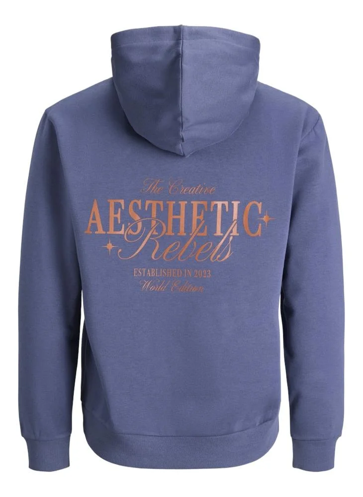 JJ Rebel  Text Print Regular Fit Crew Neck Hoodie for Men | Best Price UAE